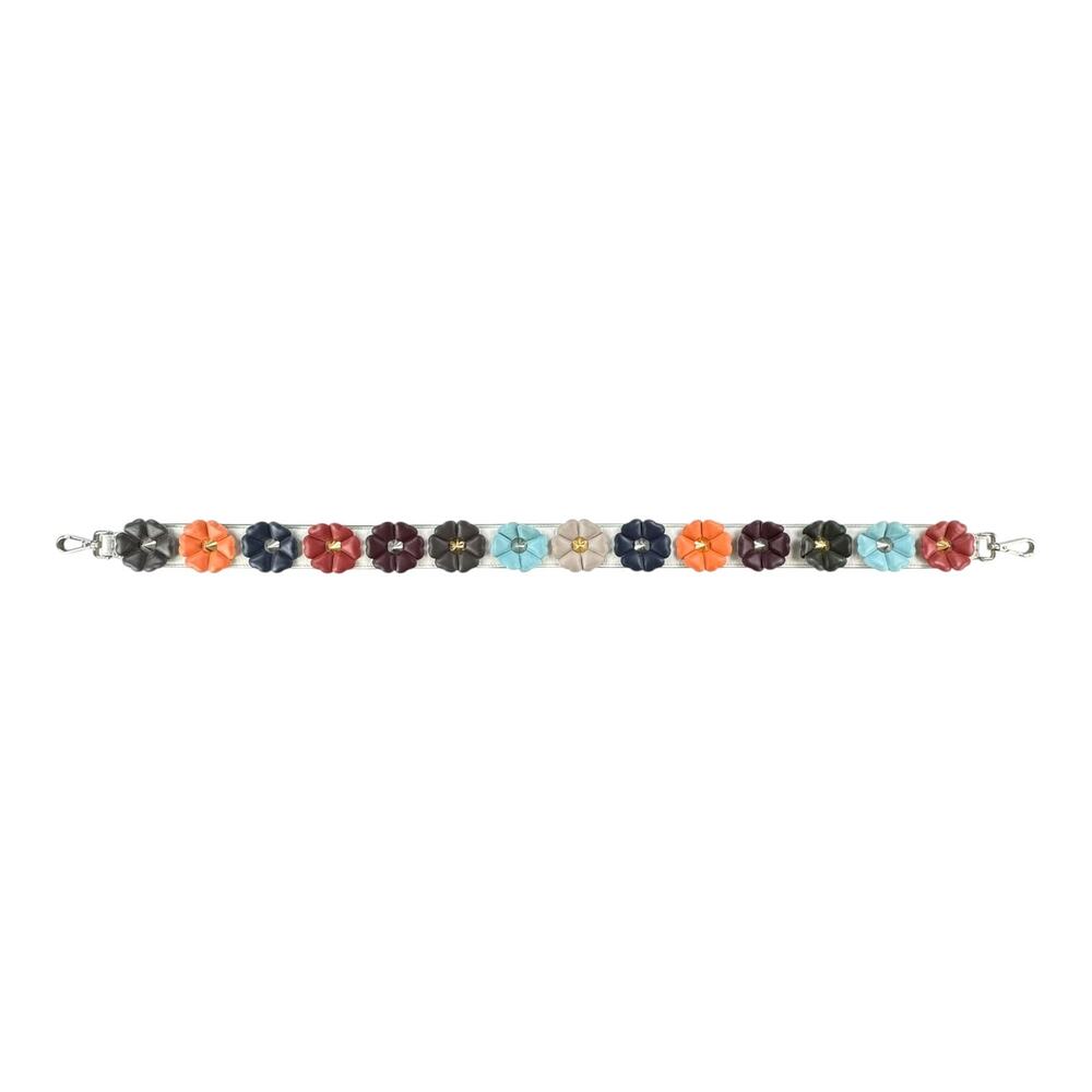 Fendi Studded Flower Leather Strap